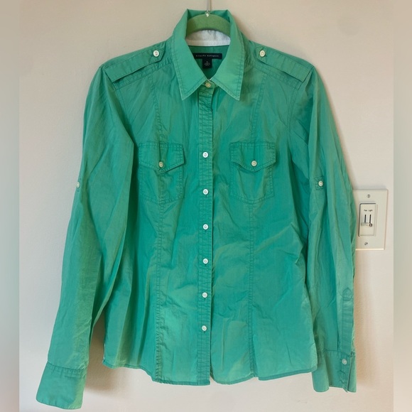 Banana Republic Green Button Down Shirt - Picture 1 of 9